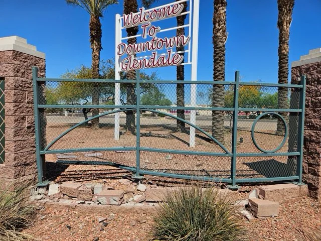 Before Fence Base & Masonry Repair in Glendale, AZ